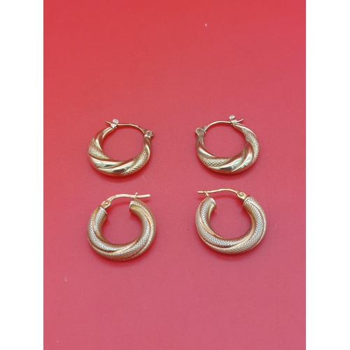 25 - 2 x 9ct gold pairs of earrings