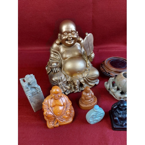 267 - Collection of Oriental items including stunning large Buddha figure.