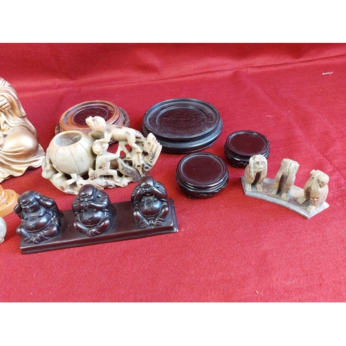 267 - Collection of Oriental items including stunning large Buddha figure.