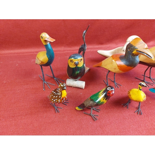 278 - Collection of wooden painted birds