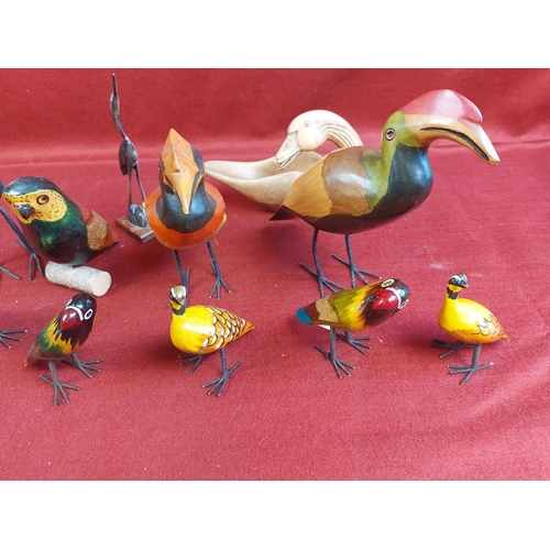 278 - Collection of wooden painted birds