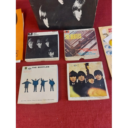 279 - 4 Vintage Beatles Twin Track Mono Tape Records and Nazz info pack with some Rational items.