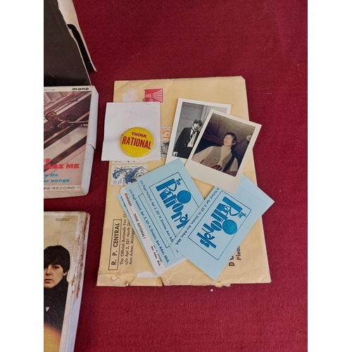 279 - 4 Vintage Beatles Twin Track Mono Tape Records and Nazz info pack with some Rational items.