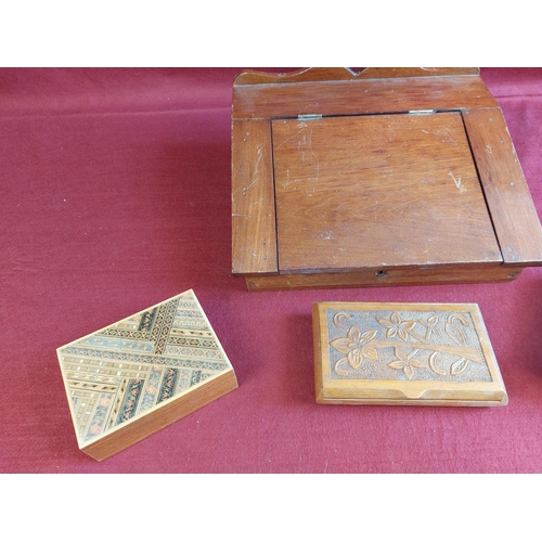 280 - Collection of vintage boxes and writing slope.