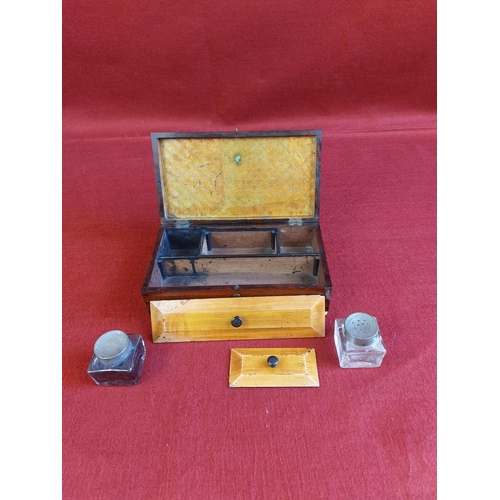 281 - Vintage writing box with inkwell and sander/blotter as shown.