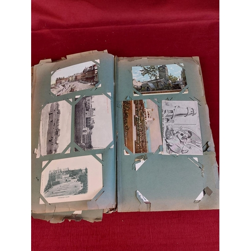 287 - Edwardian postcard album with over 200 post cards