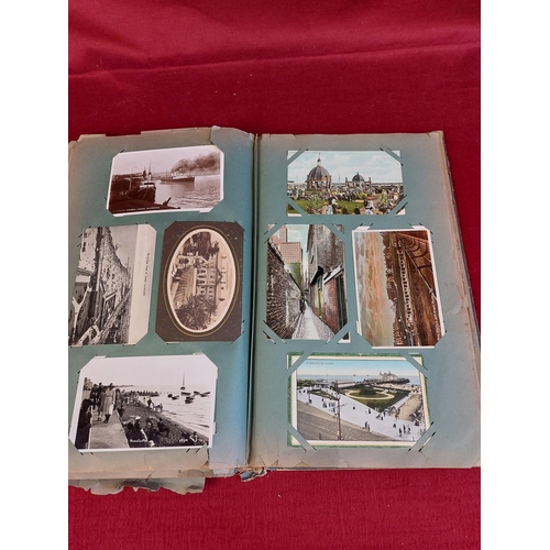 287 - Edwardian postcard album with over 200 post cards