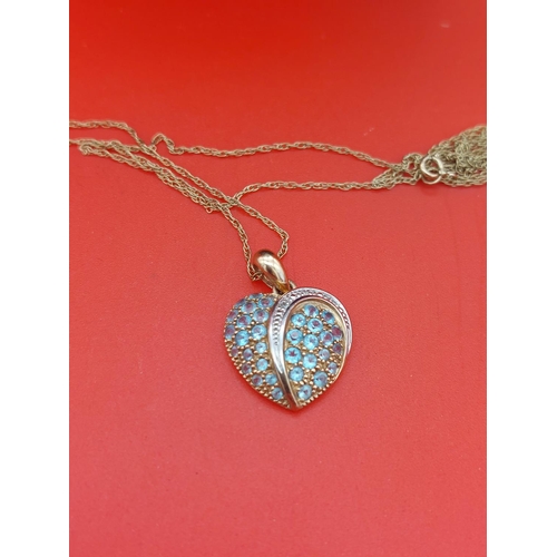 4 - 9ct gold necklace with 9ct gold heart pendant. Weight 3.1 grams