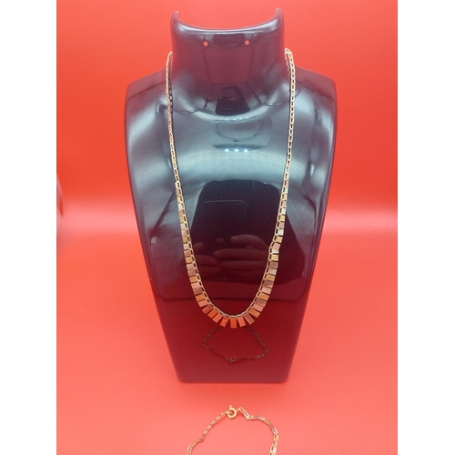 47 - 9ct gold necklace and bracelet set 6.5 grams