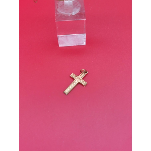 55 - 2 x 9ct gold items bracelet and crucifix. Weight 10.4 grams