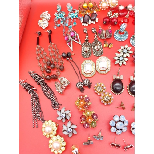 106 - Large collection of over 30 pairs of vintage earrings