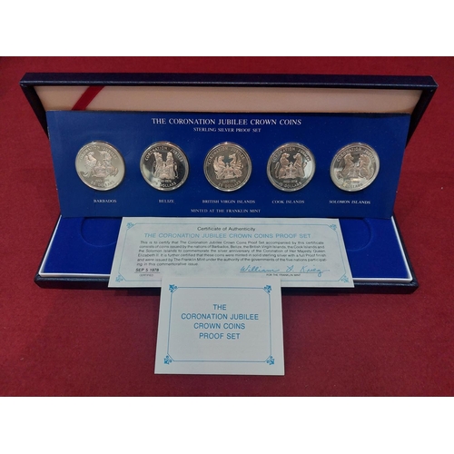 135 - Coronation Jubilee Crowns of Barbados 1977, Belize, British Virgin Islands, Cook Islands & Solomon I... 