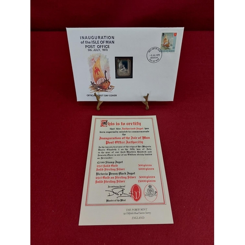 136 - First Day Cover inauguration of post office 1973, 5th July �1 stamp on solid sterling silver ingot 5... 