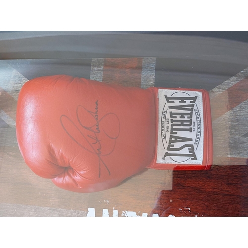 224 - Anthony Joshua signed boxing glove 77cm length 47cm high with authenticity certificate