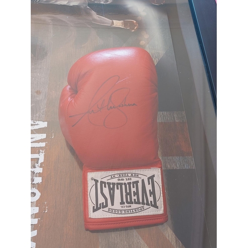 224 - Anthony Joshua signed boxing glove 77cm length 47cm high with authenticity certificate