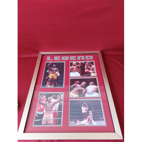 227 - Chris Eubank signed boxing montage Length 67 cm height 82 cm. With authenticity certificate