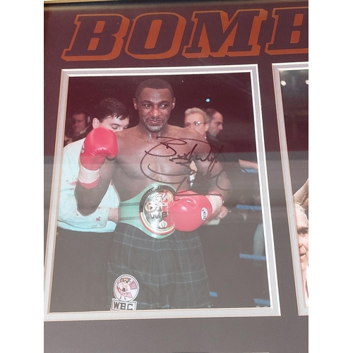 228 - Herol Bomber Graham boxing montage signed length 56 cm height 61 cm. With authenticity certificate