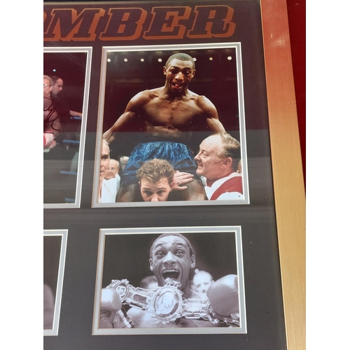 228 - Herol Bomber Graham boxing montage signed length 56 cm height 61 cm. With authenticity certificate