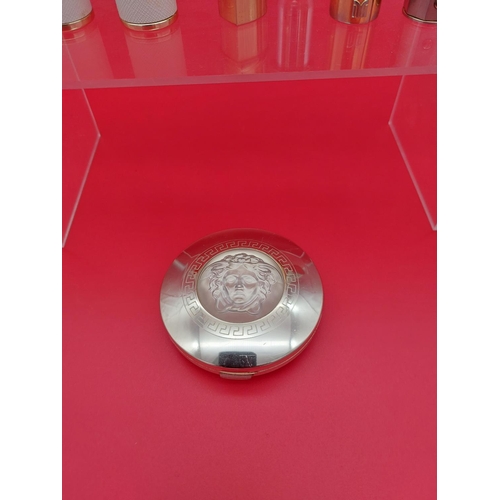 290 - Collection of vintage perfume and lipstick dispensers including Versace compact, Prada, YSL & Marcel... 