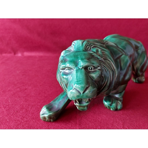 294 - Large ceramic green lion.