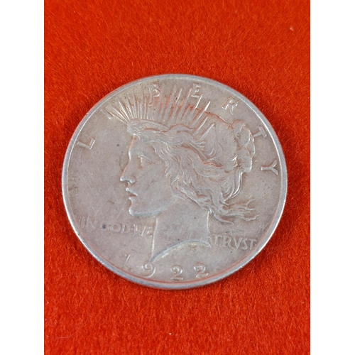 113 - 1922 Silver Dollar.