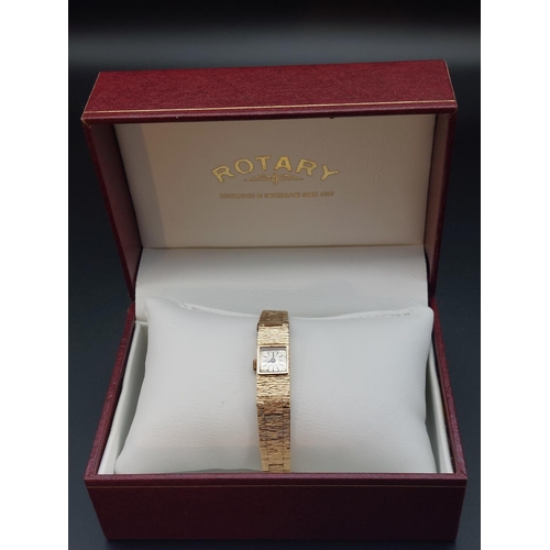 12 - 9ct gold  womens Rotary Bracelet Watch 21.9 grams