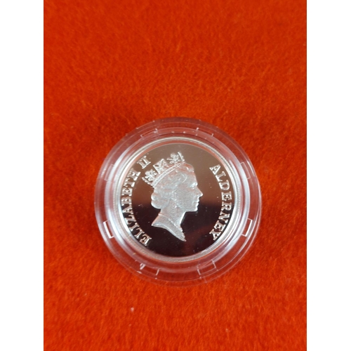 148 - Silver proof 1995 Alderney �1 coin.