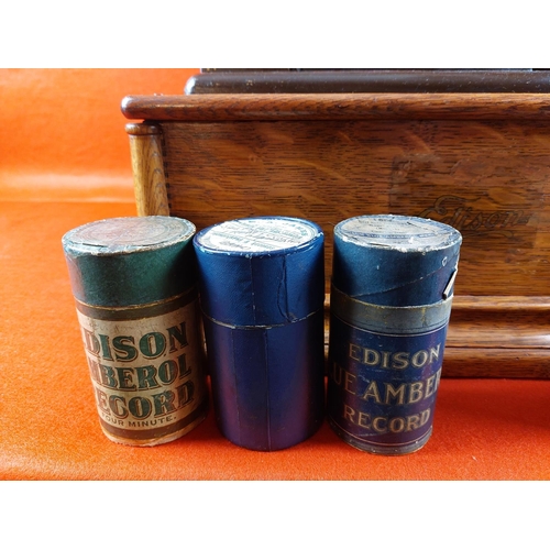 172 - Rare Thomas Edison phonograph, in full working order. Includes 8 wax reels.