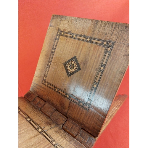 174 - A fine 19th century ottoman with inlaid wood and mother of pearl quran/book stand.