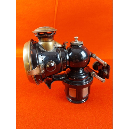 181 - Joseph Lucas Ltd KORA 262 carbide bicycle lamp. Some damage to back reflector, overall good conditio... 