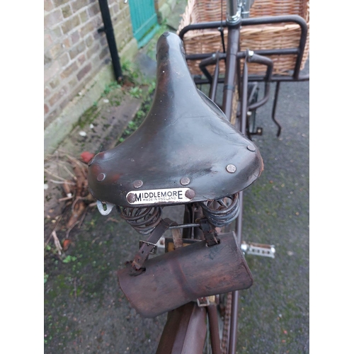 196 - Barn find butchers tradesman bike with original butchers advertising plate.