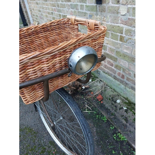 198 - Barn find butchers tradesman bike with original butchers advertising plate.