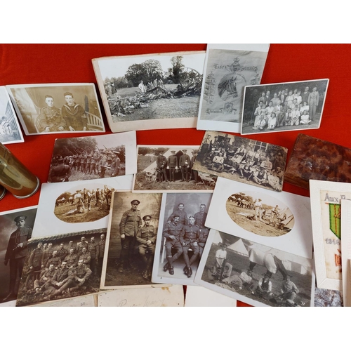 204 - WW1 collection including trio from SJT.W.J.HART ESSEX YEO. Collection includes medals, dog tag, chri... 