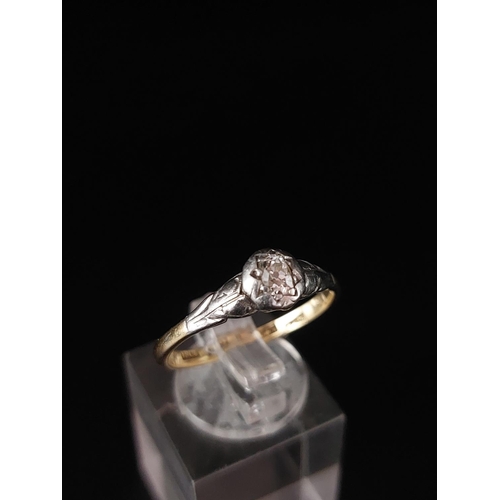 24 - 18ct gold and platinum diamond ring size Q