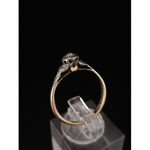 24 - 18ct gold and platinum diamond ring size Q