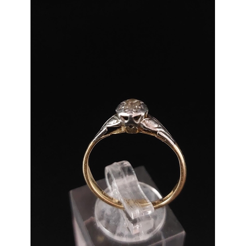 24 - 18ct gold and platinum diamond ring size Q