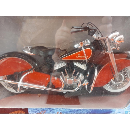 243 - New Ray Indian Motorcycle boxed die cast with plastics. Scale 1:6.