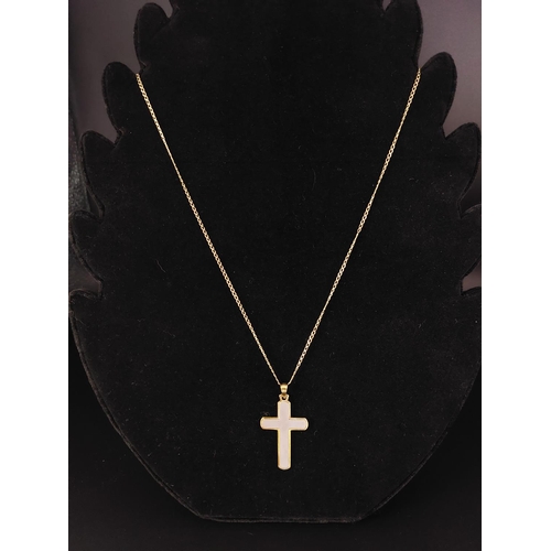 27 - 9ct gold necklace with Crucifix 2.8 grams