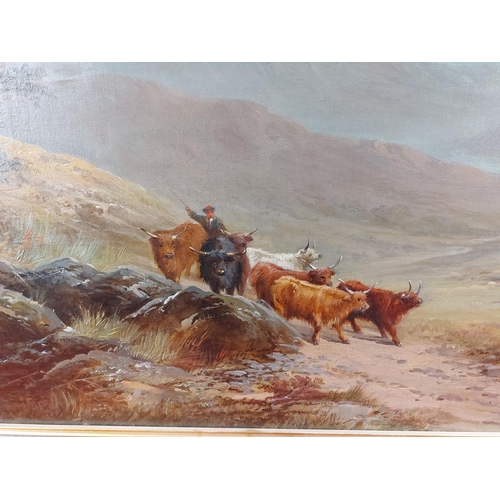 271 - Original painting of a mountain scene with bulls. 20