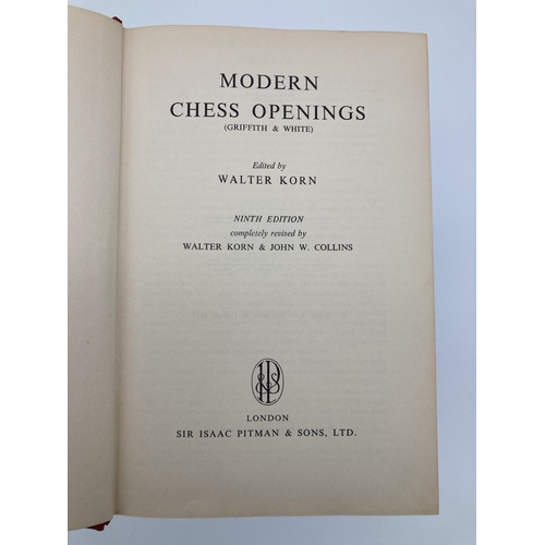 328 - Modern Chess Openings. 1957 Pitman & Sons 9th Edition. Edited Walter Korn. Dust jacket has slight te... 