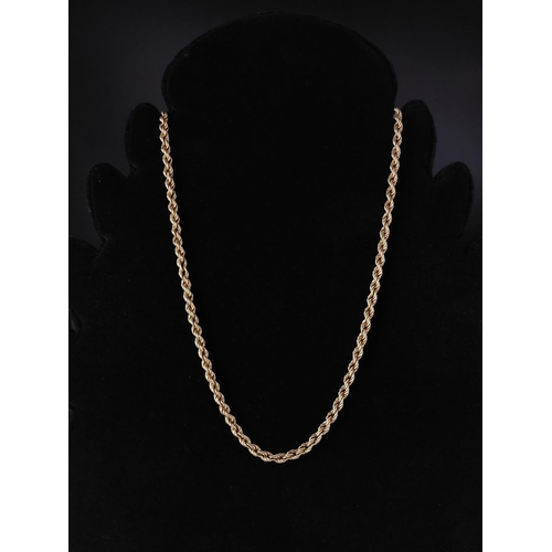 33 - 9ct gold rope necklace with 4.8 grams  32cm