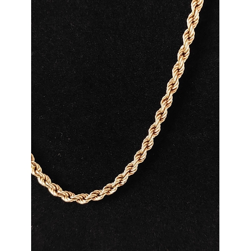 33 - 9ct gold rope necklace with 4.8 grams  32cm