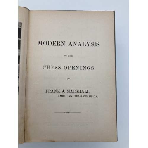 330 - Very Rare 1st Edition book. Modern Analysis of Chess Openings. Inscribed by Author Frank Marshall. P... 