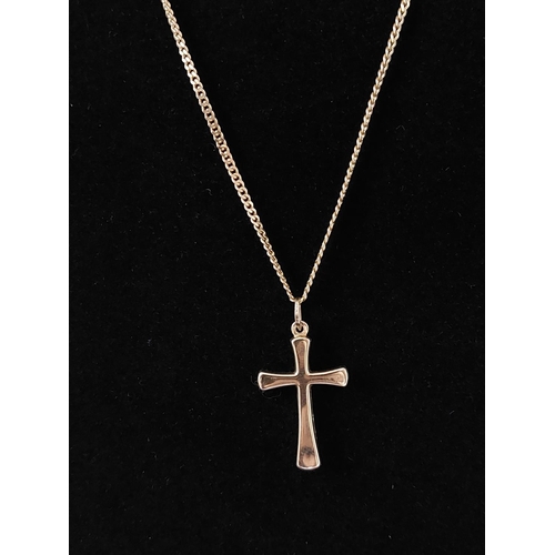 34 - 9ct gold necklace with crucifix pendant 3.9 grams