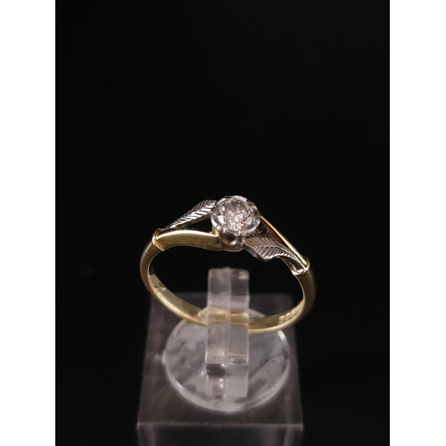 5 - 18ct gold diamond ring. Size O