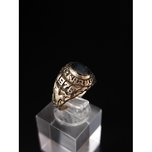 50 - 10ct gold American college ring from I.C Norcom High dated 1978. weight 5.3 grams