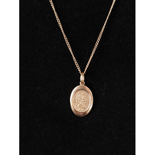 52 - 9ct gold necklace with 9ct gold pendant 3.2 grams