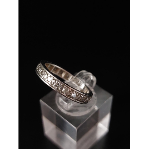 55 - 21 stone diamond eternity ring in platinum. Total weight 5 grams, size N1/2