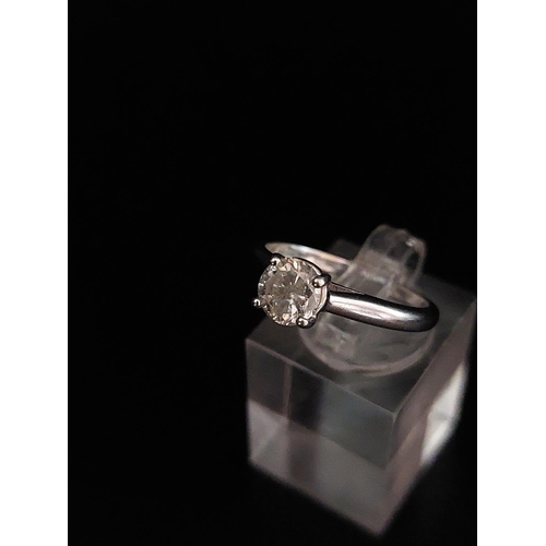 59 - 18ct white gold solitaire 0.70 carat. Weight 3.2 grams, size O