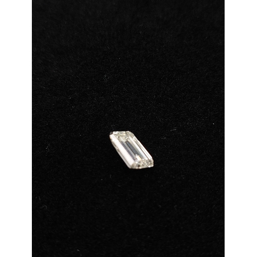 61 - 18ct gold ring setting with loose diamond. Emerald cut diamond 1.58 carat, Colour M, clarity VS2. Di... 